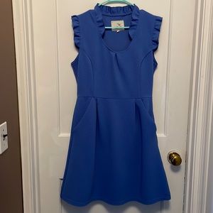 Blue knee length dress